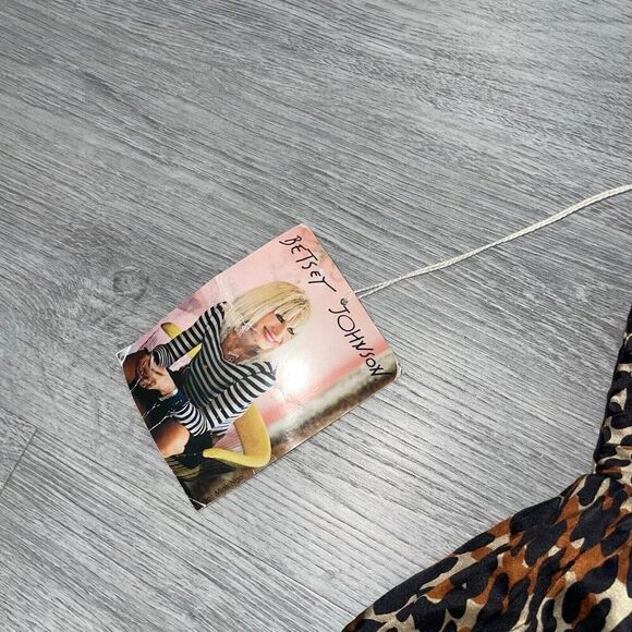 Vtg Betsey Johnson Black Label Women’s 10 Animal Print Dress Silk Mini Y2K NWT - Picture 13 of 16